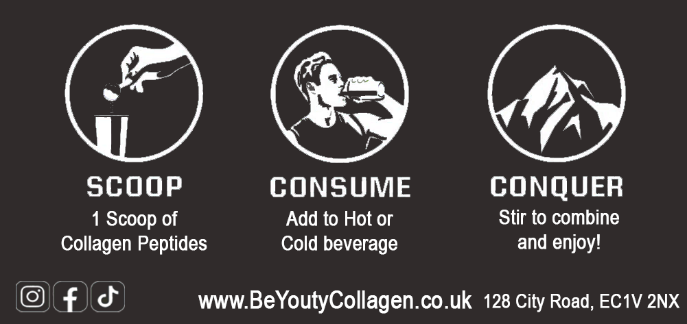 Consuming & Consumption & Usage guide of Pure Hydrolysed Collagen Peptides supplement TYPE I, III & X - 500g | Unflavoured with Company Address, Website and Social Media