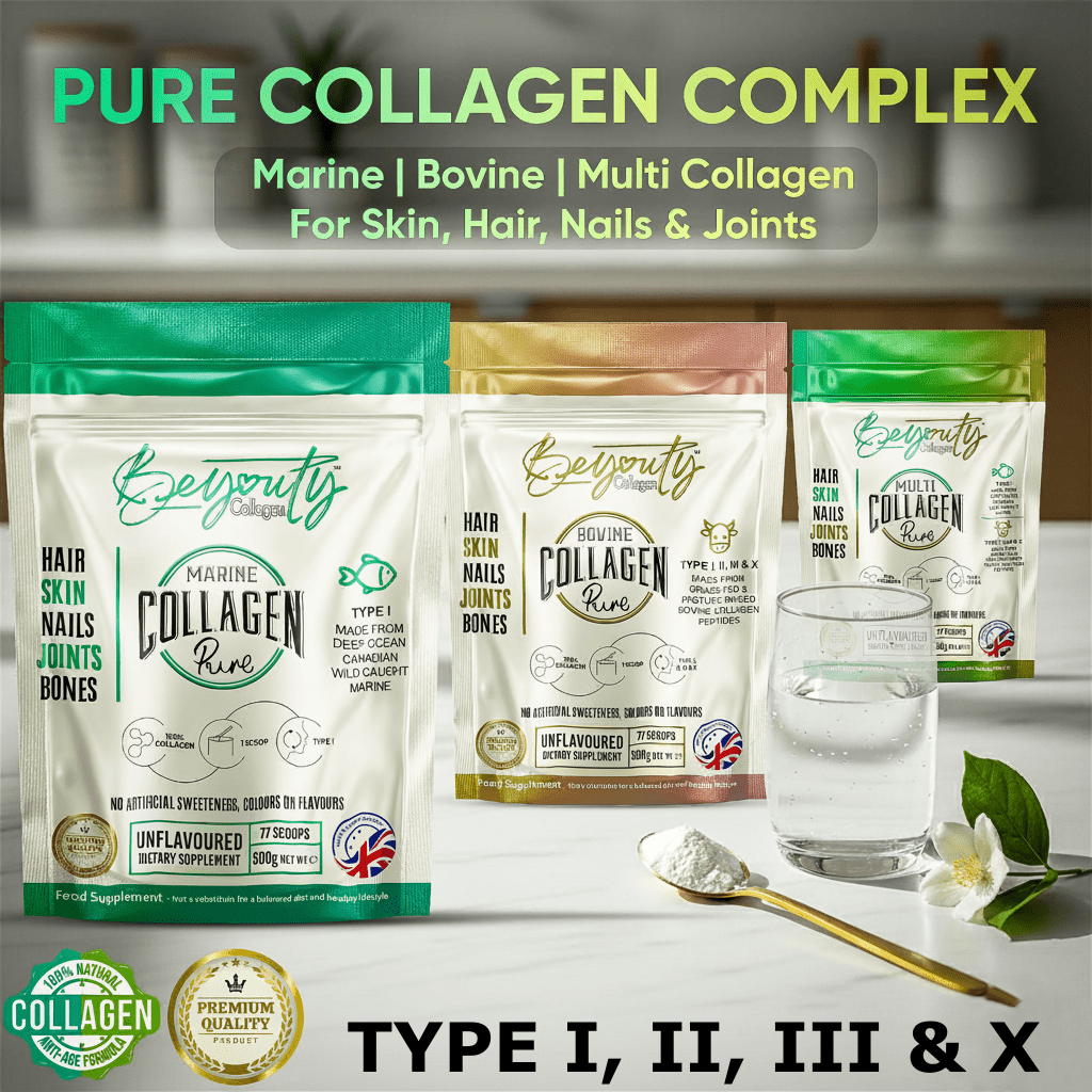 The Ultimate Guide to Multi-Collagen Supplements: Understanding Types I, II, III & X (Marine vs. Bovine) - BeYouty Collagen™