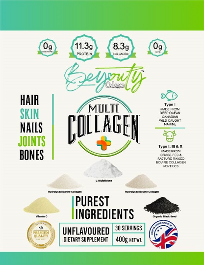 Hydrolysed Multi Collagen+ Pure Premium High Grade Hydrolysed Collagen Protein Peptides Powder, Perfection for Hair, Skin, Nails, Joints, Bones & Muscle Halal Collagen, Halal Collagen Supplements, Hydrolysed Bovine Collagen Peptides Powder, Hydrolysed Marine Collagen Peptides Powder,
Hydrolysed Multi Bovine & Marine Collagen Peptides Powder, Hydrolysed Collagen Peptides Powder UK, Buy Halal Collagen UK, Pure Hydrolysed Collagen Peptides Powder, BeYouty Collagen 