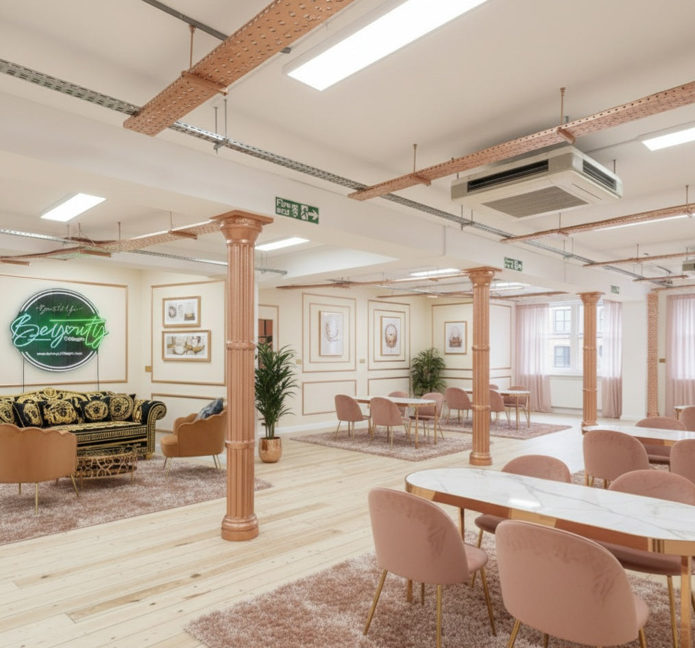 Decorative interior with a rose gold and gold sofa, gold armchair, and 'BeYouty' logo on the wall. UK registered London address of BeYouty Collagen™ is the Registered Trade Mark of BeYouty Vita Supplements Ltd. All Rights Reserved. Unauthorised use of this Trade Mark is strictly prohibited. Registere in England and Wales, CRN: 15555630 / UKTM: UK00004086801. BeYouty Vita Supplements Ltd, Aldow Enterprise Park
Piccadilly Business CTR, Unit C
Blackett Street, Manchester, M12 6AE, UK "Halal collagen powder UK 