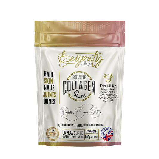 PURE Hydrolysed Grass-Fed Beef Bovine Halal Collagen TYPE I, III & X - 500g