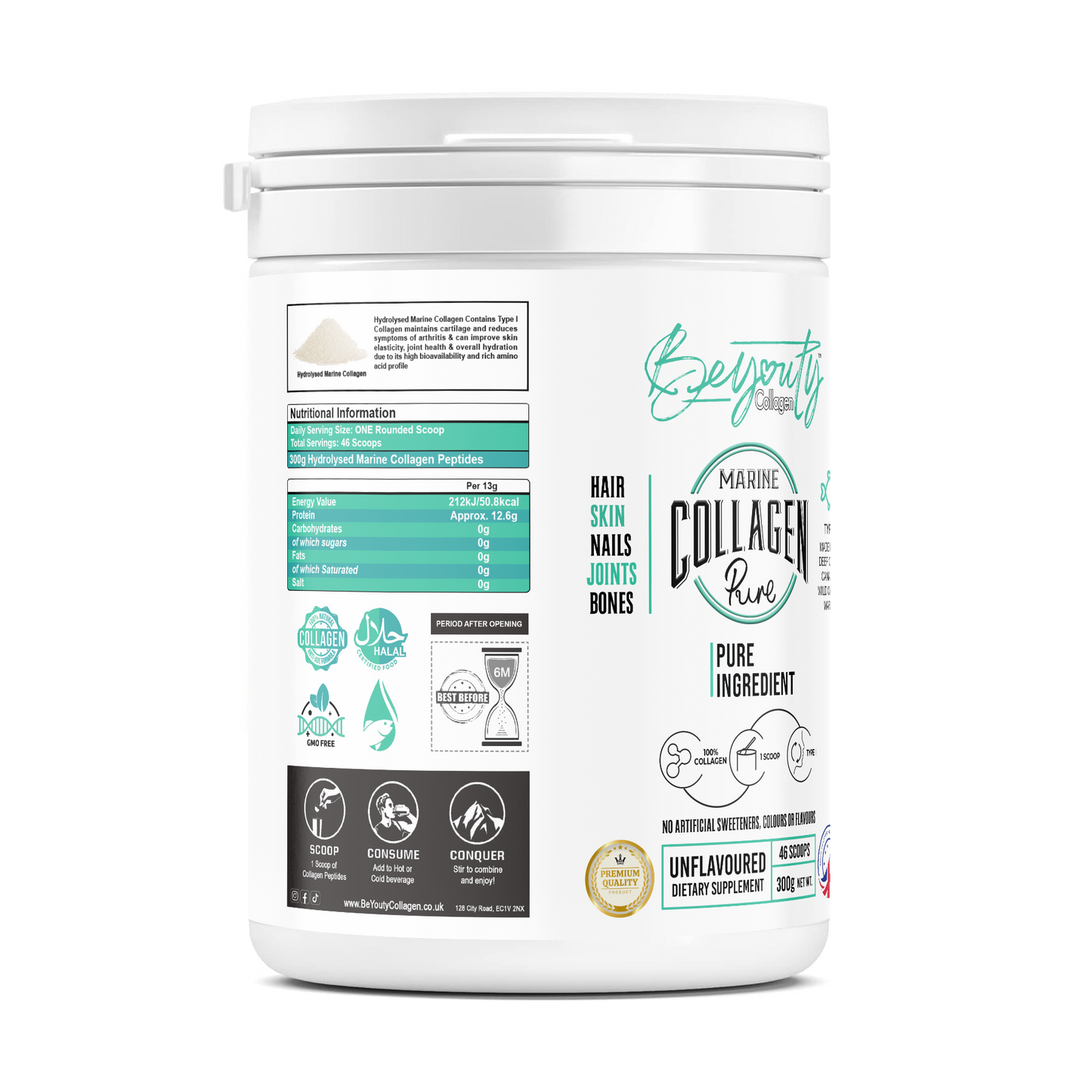 Premium PURE Hydrolysed Halal Wild Caught White Fish Marine Collagen
TYPE I