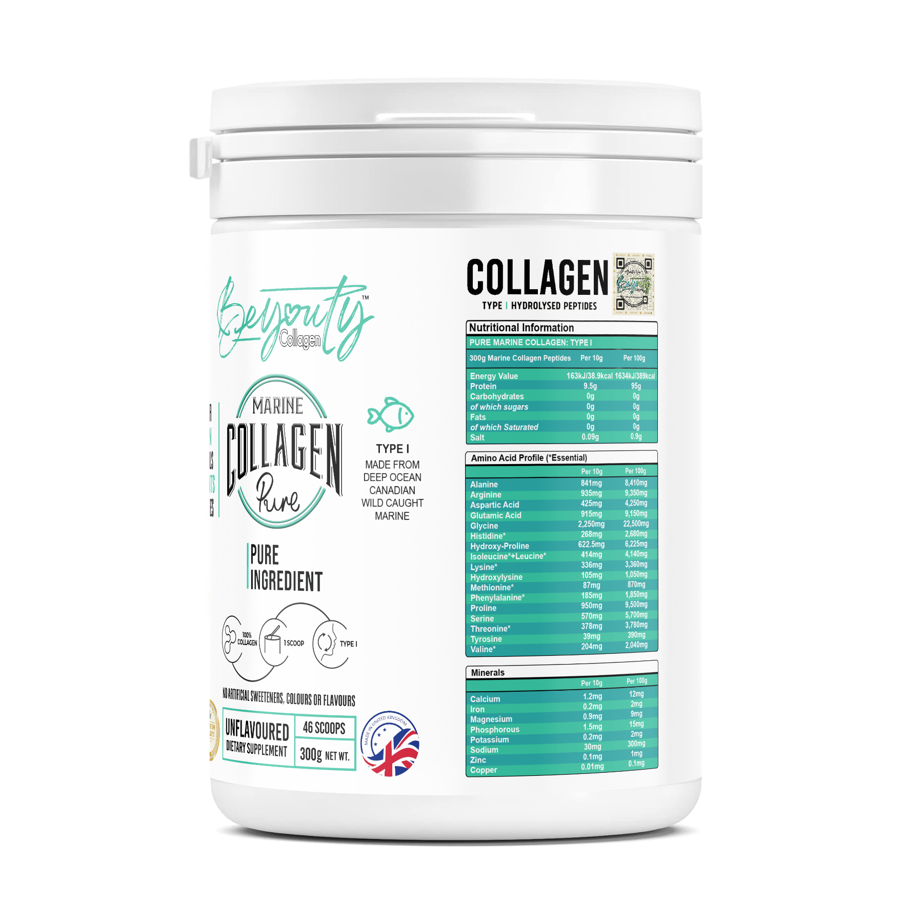 Premium PURE Hydrolysed Halal Wild Caught White Fish Marine Collagen
TYPE I