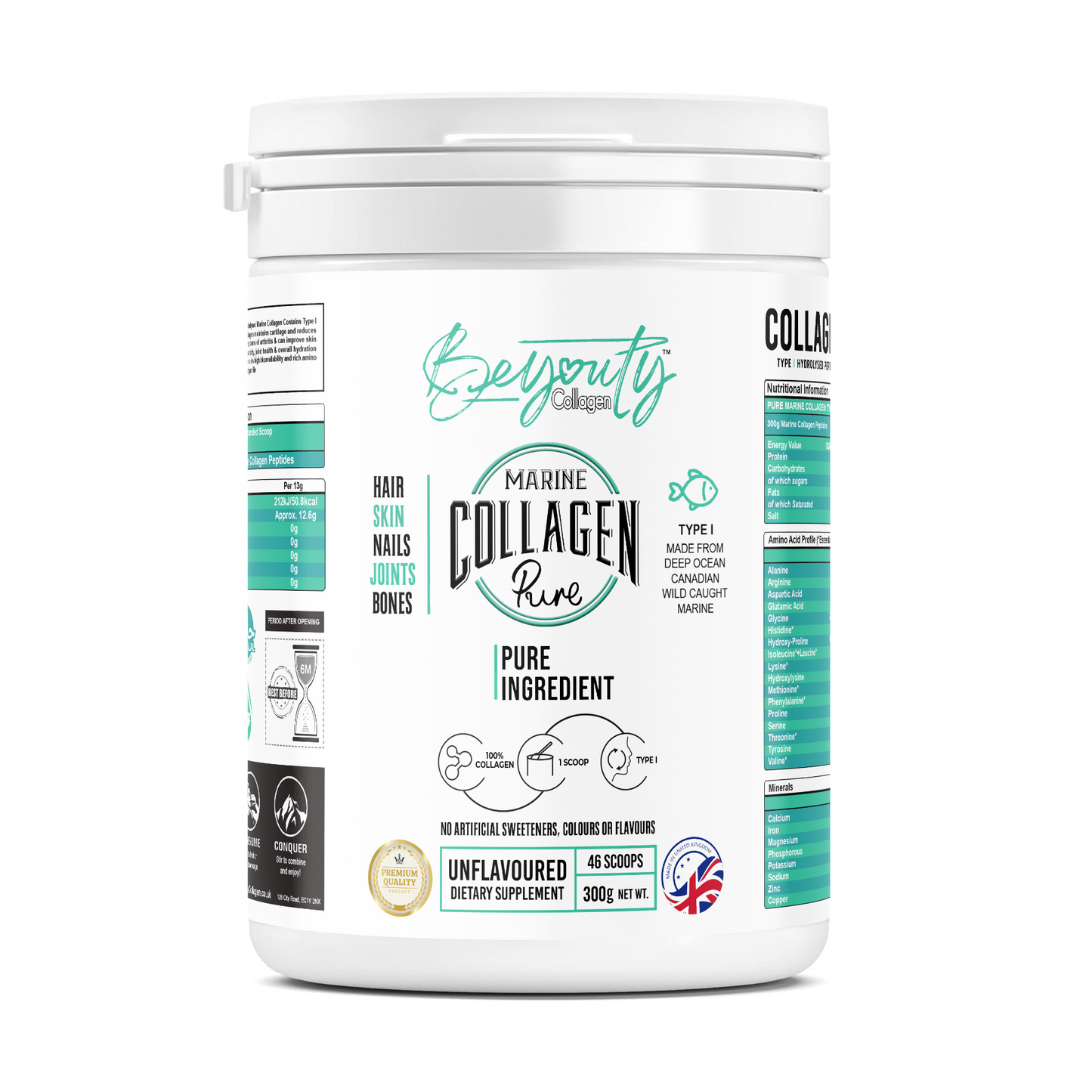 Premium PURE Hydrolysed Halal Wild Caught White Fish Marine Collagen
TYPE I