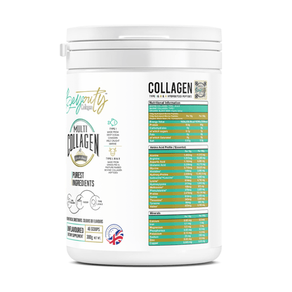 Hydrolysed Bovine & Marine Multi Collagen Peptides TYPE I, III & X + Black Seed - 300g - BeYouty Collagen