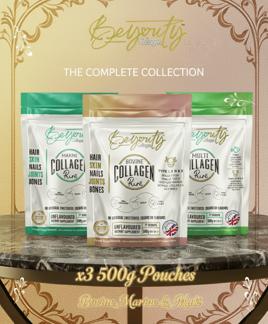 Pure Bovine, Marine & Multi Collagen Hydrolysed Peptides TYPE I, II, III & X - 1.5kg - BeYouty Collagen™