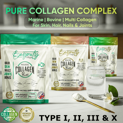 Pure Bovine, Marine & Multi Collagen Hydrolysed Peptides TYPE I, II, III & X - 1.5kg - BeYouty Collagen™