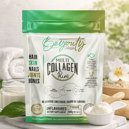 Pure Bovine & Marine Multi Collagen Hydrolysed Peptides TYPE I, II, III & X - 500g - BeYouty Collagen™