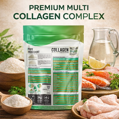 Pure Bovine & Marine Multi Collagen Hydrolysed Peptides TYPE I, II, III & X - 500g - BeYouty Collagen™