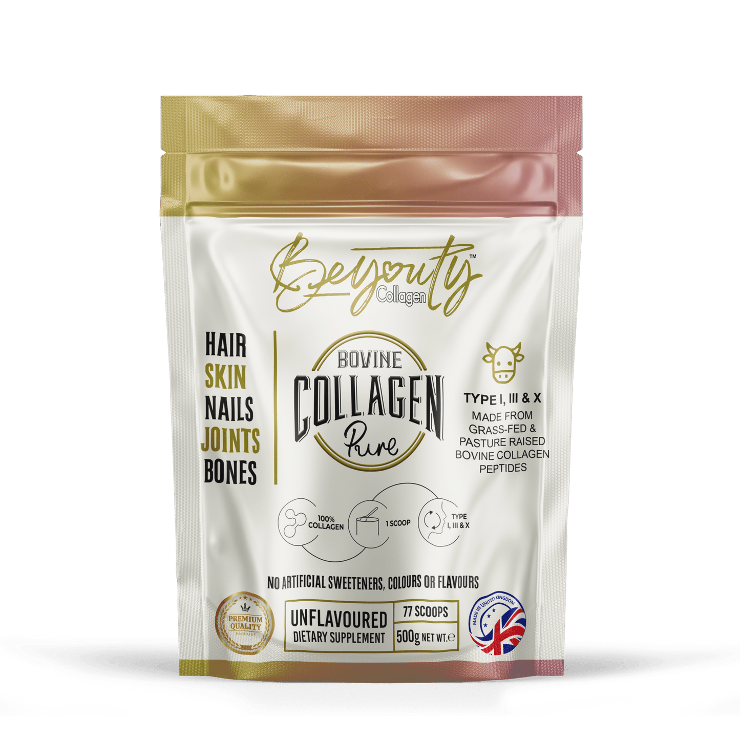Pure Bovine & Marine Multi Types Collagen Hydrolysed Peptides - 1KG COMBO - BeYouty Collagen™