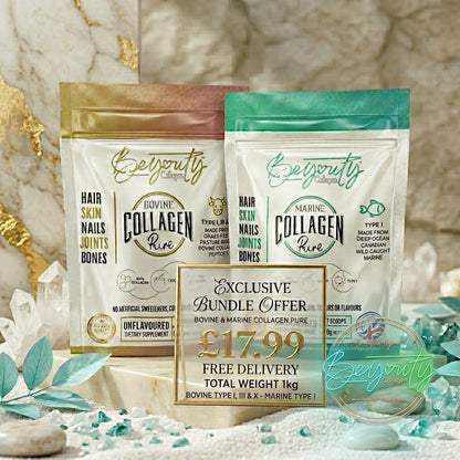 Pure Bovine & Marine Multi Types Collagen Hydrolysed Peptides - 1KG COMBO - BeYouty Collagen™