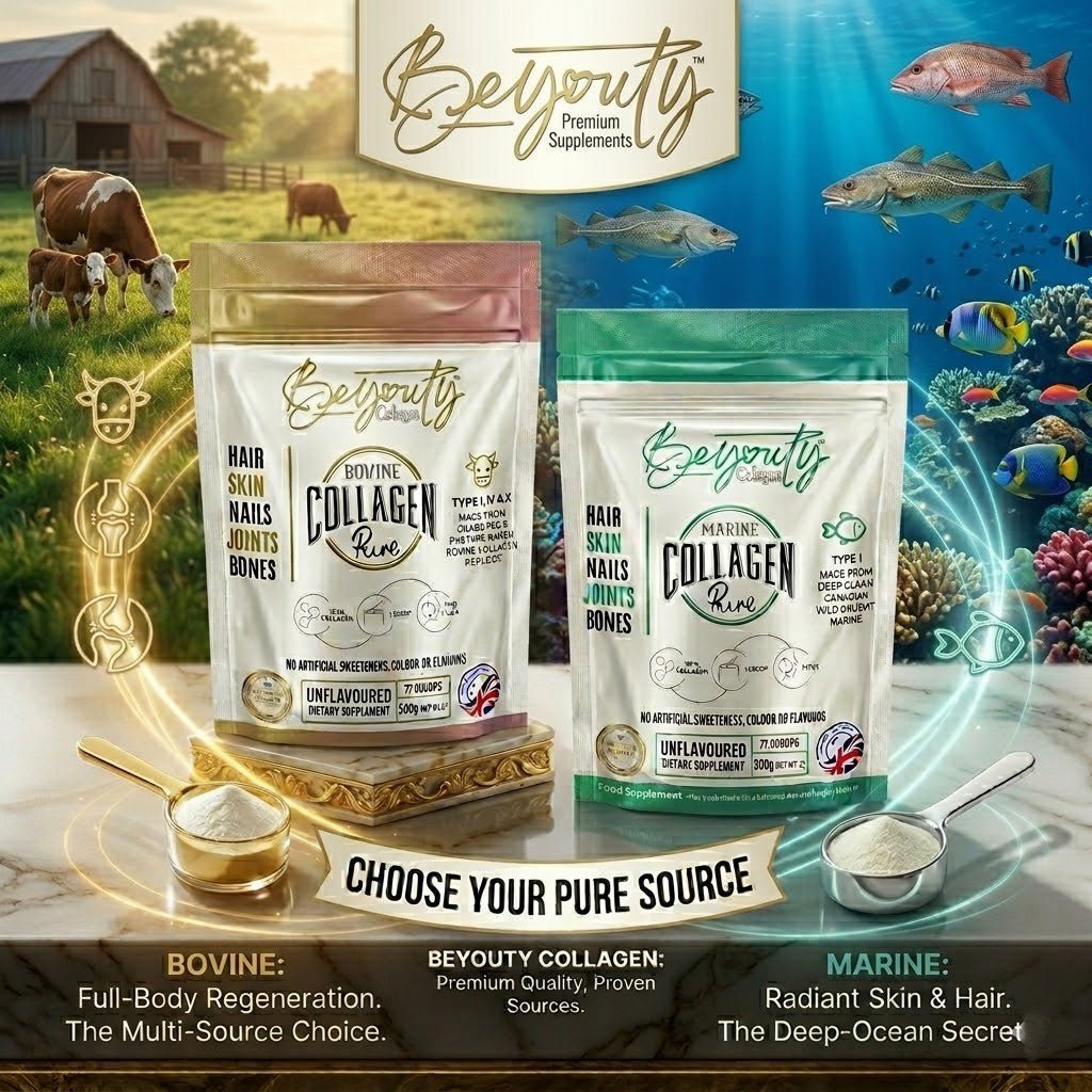 Pure Bovine & Marine Multi Types Collagen Hydrolysed Peptides - 1KG COMBO - BeYouty Collagen™