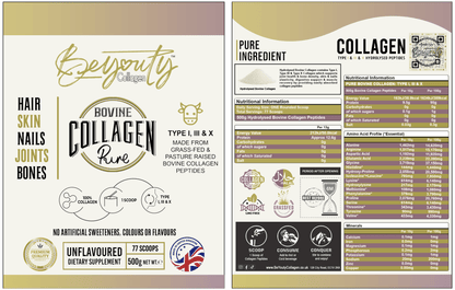 Pure Bovine & Marine Multi Types Collagen Hydrolysed Peptides - 1KG COMBO - BeYouty Collagen™