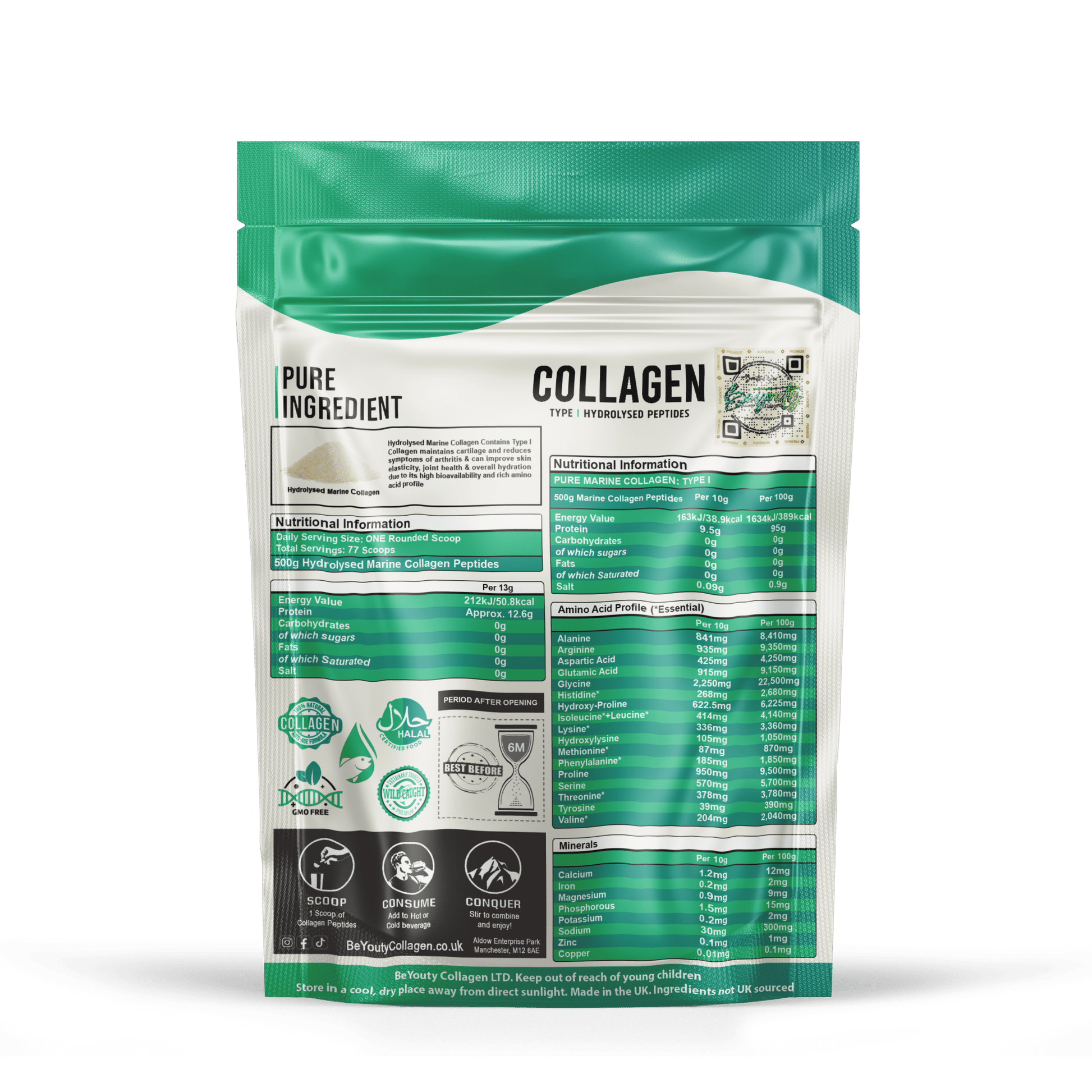 Pure Bovine & Marine Multi Types Collagen Hydrolysed Peptides - 1KG COMBO - BeYouty Collagen™