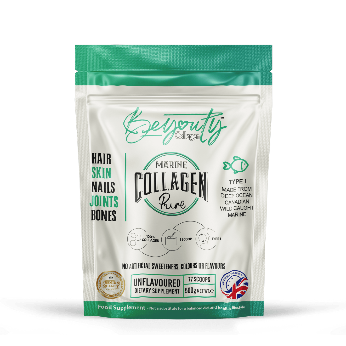 Pure Bovine & Marine Multi Types Collagen Hydrolysed Peptides - 1KG COMBO - BeYouty Collagen™