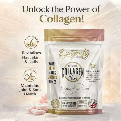 Pure Hydrolysed Bovine Collagen Peptides TYPE I, II, III & X - 5Kg (x10 Pouch) - BeYouty Collagen™
