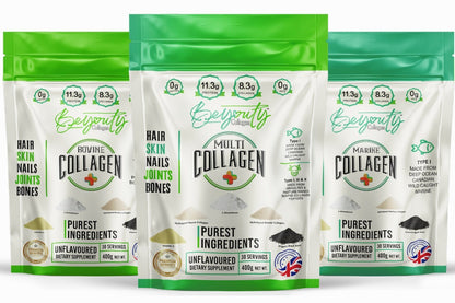 Pure Hydrolysed Bovine Collagen Peptides TYPE I, II, III & X Pouch) - BeYouty Collagen "Halal collagen powder UK – BeYouty Collagen"