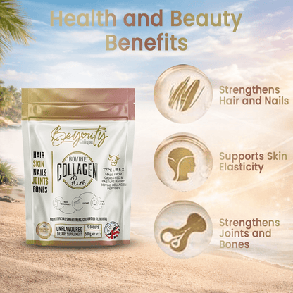Pure Hydrolysed Bovine Collagen Peptides TYPE I, III & X - 3kg (x6 Pouch) - BeYouty Collagen™