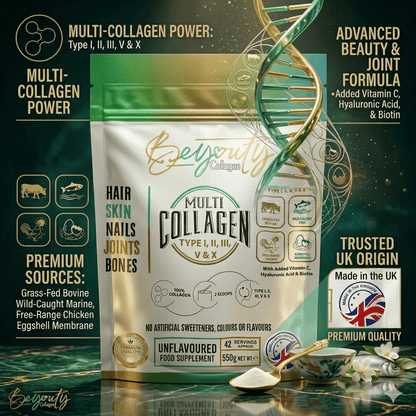 Pure Multi Types Collagen Hydrolysed Peptides TYPE I, II, III, V & X - 550G - BeYouty Collagen™