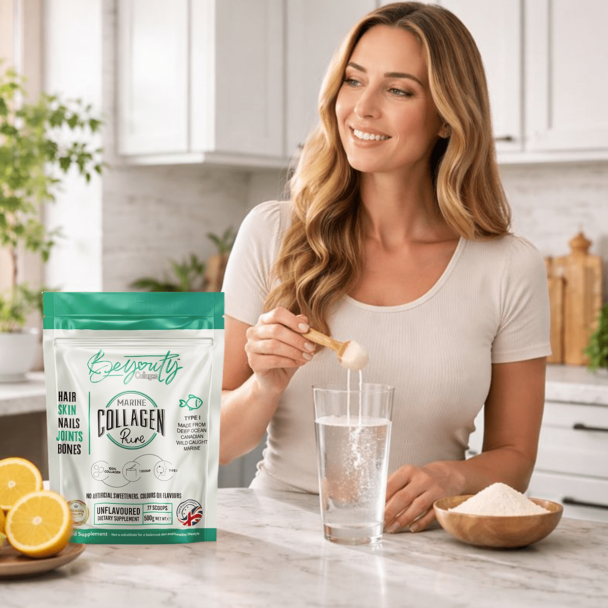 Pure Premium Marine Collagen Hydrolysed Peptides TYPE I - 500g - BeYouty Collagen™